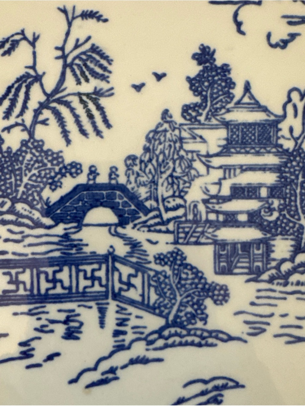Blue and White Scenic Ceramic Dinner Plate - Classic Transferware - Picture 6 of 6